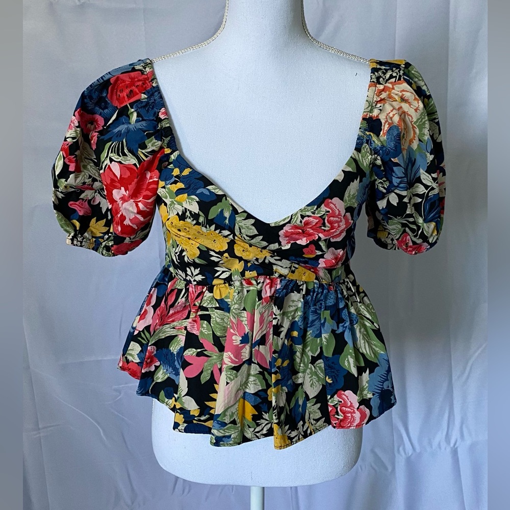 Floral off shoulder shirt